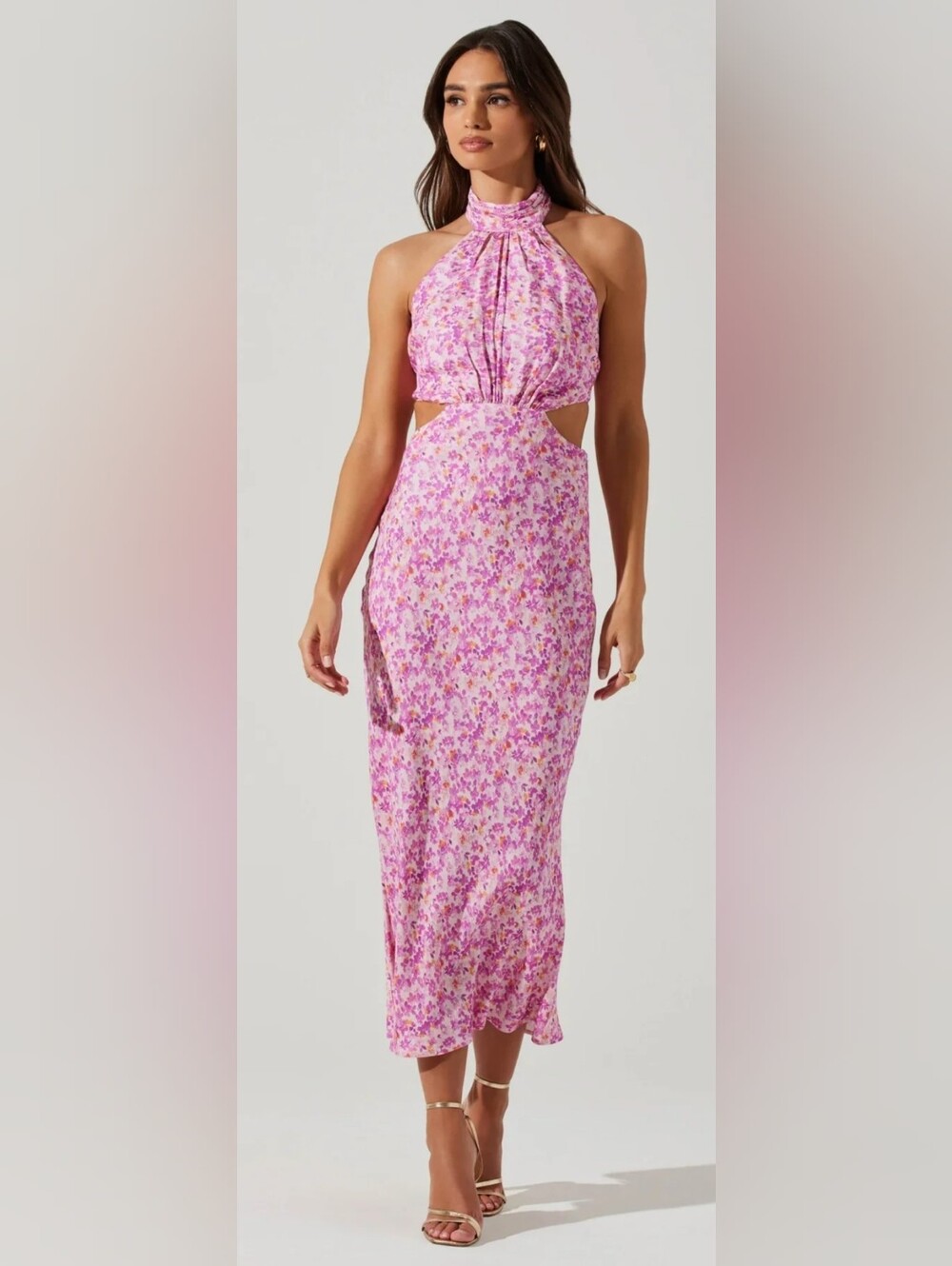 NWOT! ASTR Fall Ambretta Anthro Cutout Gown Floral Garden Party Midi Dress Small
